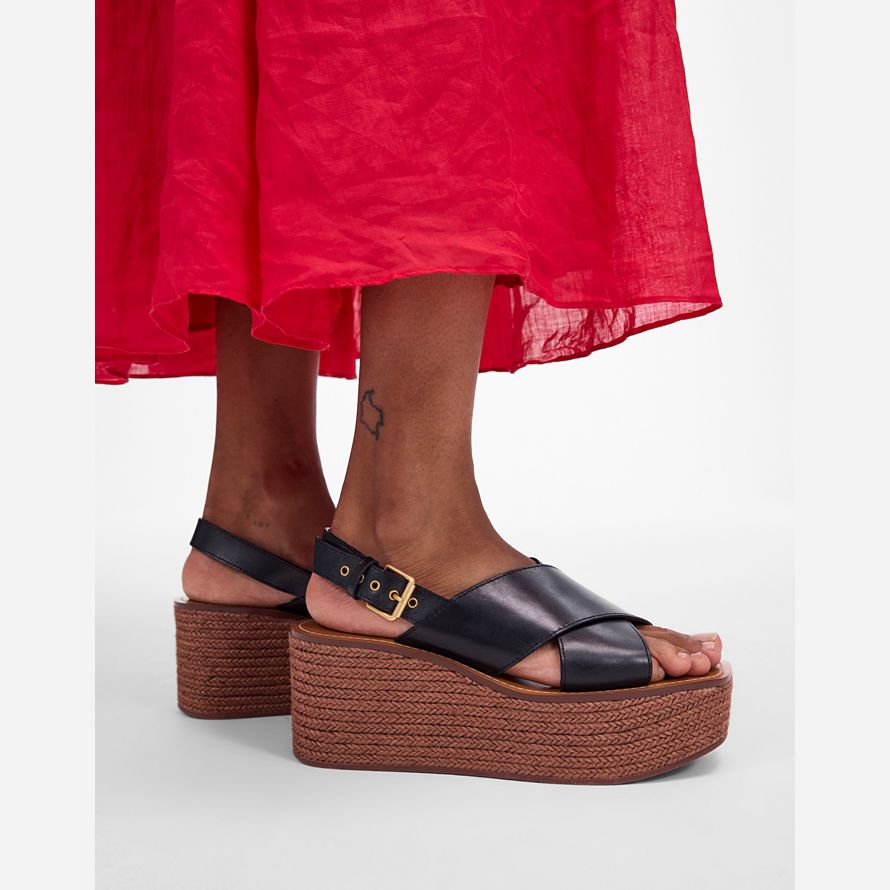 damen madewell das amee keil sandalen schwarz