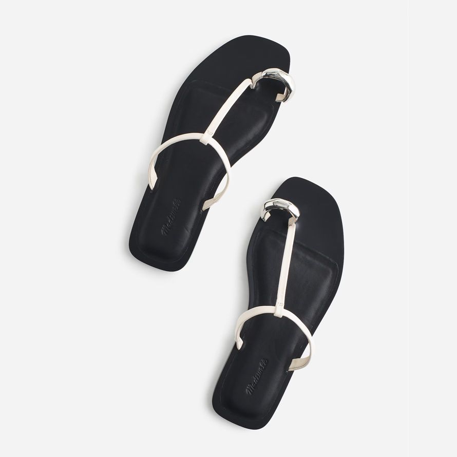 weiße madewell das dessa toe ring damen sandalen