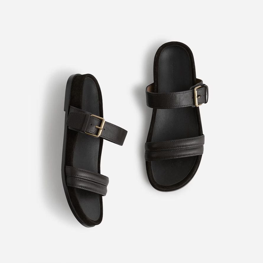 damen madewell den dara-double-strap slide sandalen schokolade