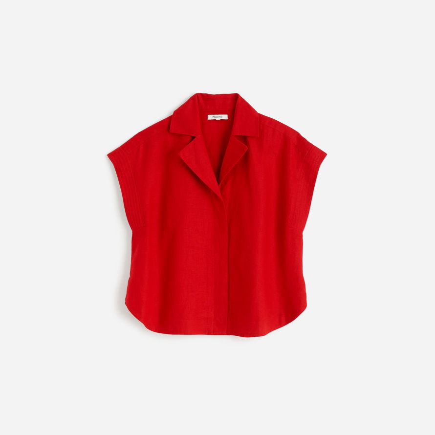 madewell resort-kragen damen t-shirts rot