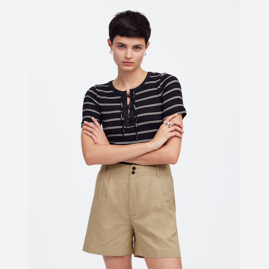 khaki madewell die drapey twill plissee-womens shorts