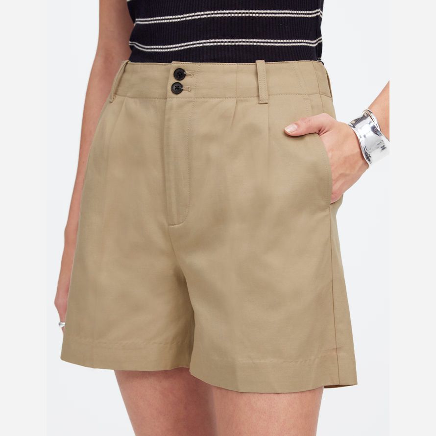 khaki madewell die drapey twill plissee-womens shorts
