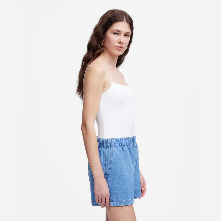 damen madewell denim pull-on shorts-blue