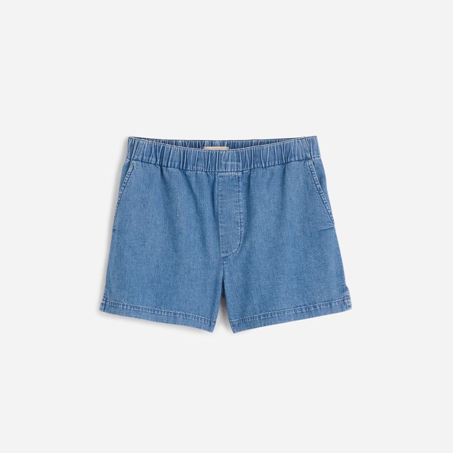 damen madewell denim pull-on shorts-blue