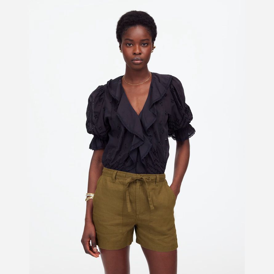 khaki damen madewell pull-on drawstring shorts