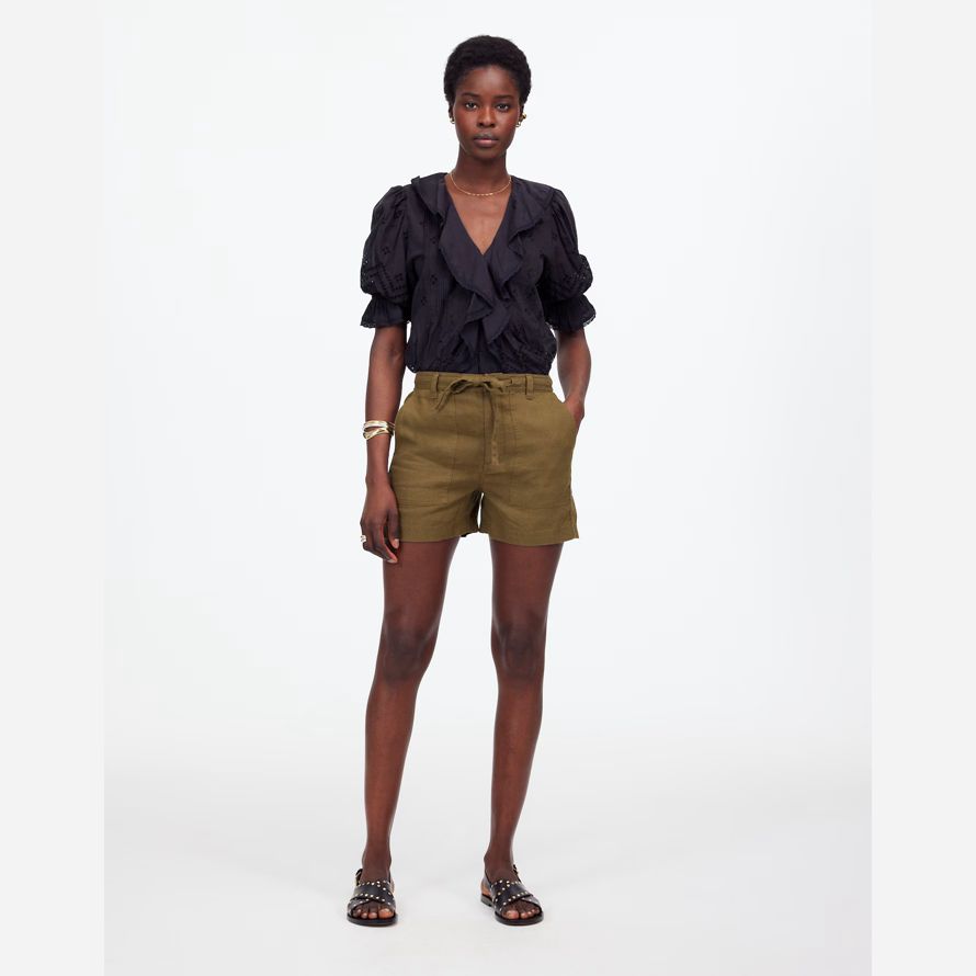 khaki damen madewell pull-on drawstring shorts