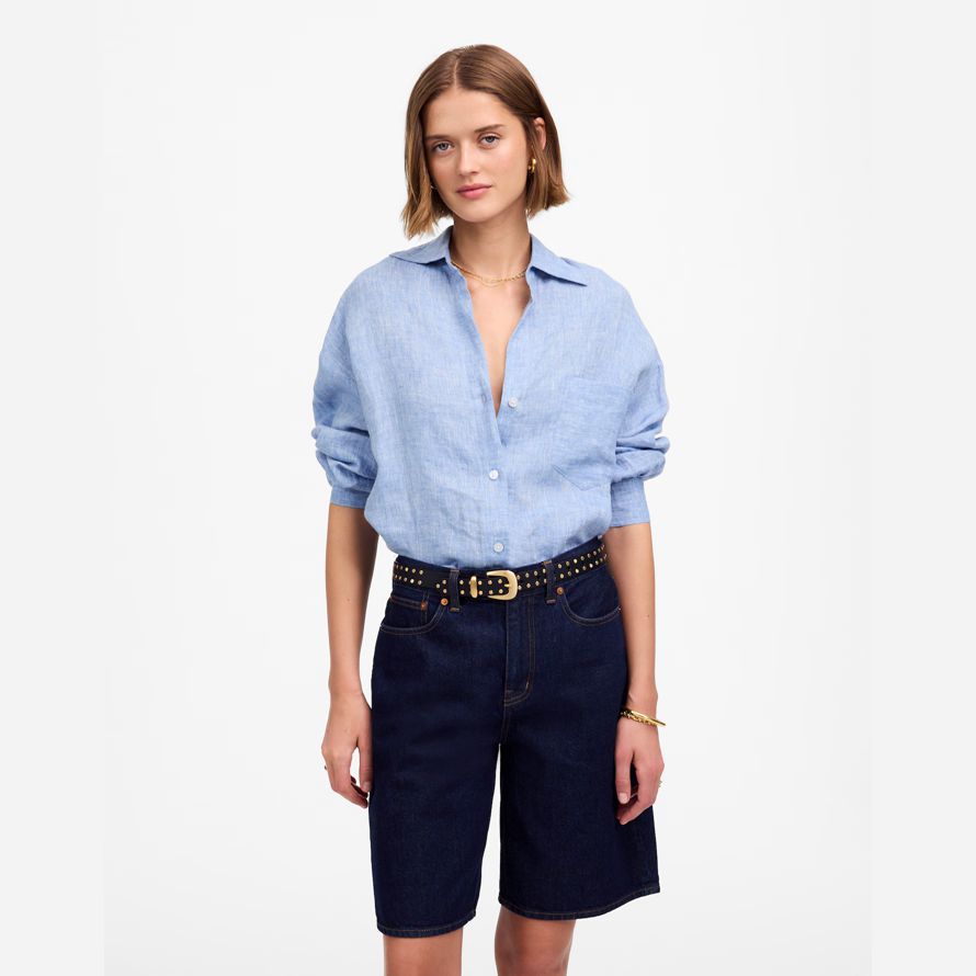 dunkel blau damen madewell 1997 denim-bermuda-shorts