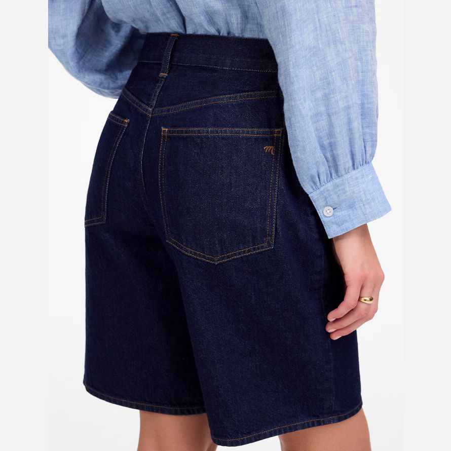 dunkel blau damen madewell 1997 denim-bermuda-shorts