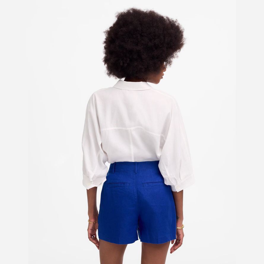 madewell pintucked womens shorts-dark blue