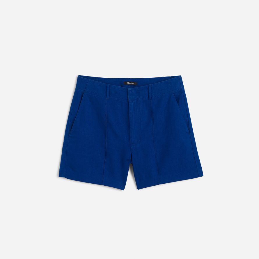 madewell pintucked womens shorts-dark blue