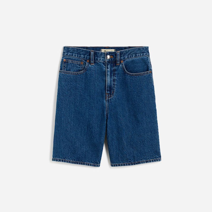 madewell 1997 denim-bermudas womens shorts blue