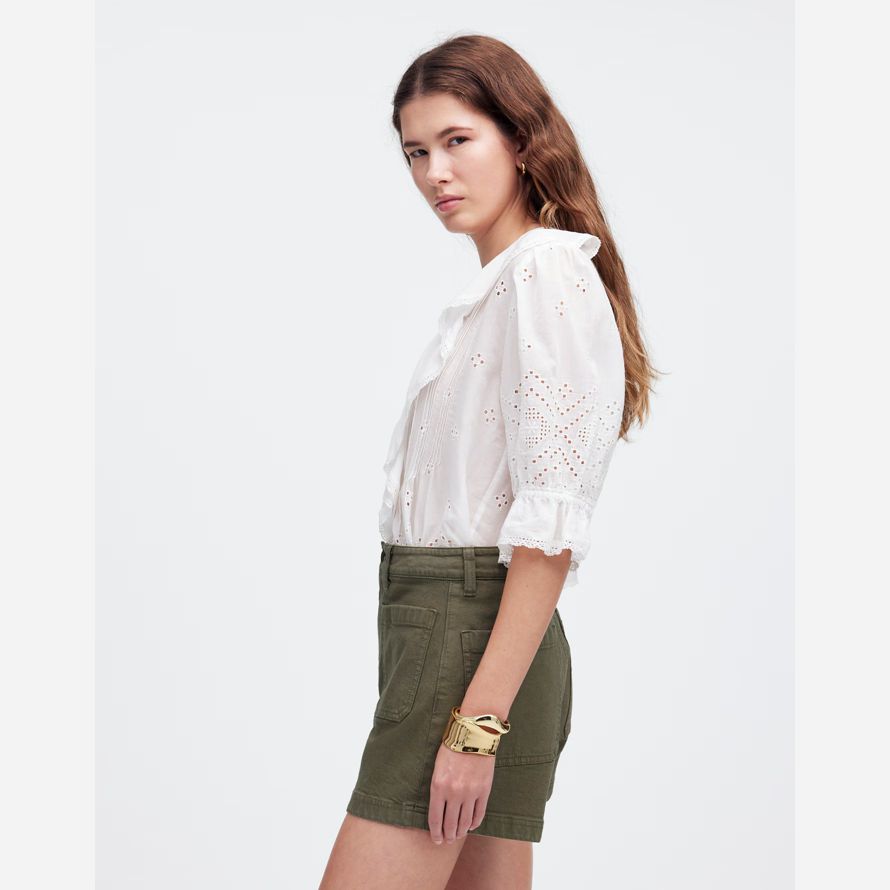 olive womens madewell die emmett shorts