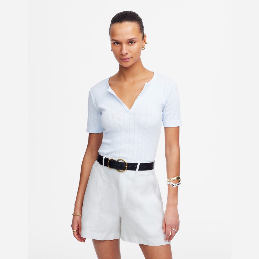 damen madewell pintucked shorts weiß