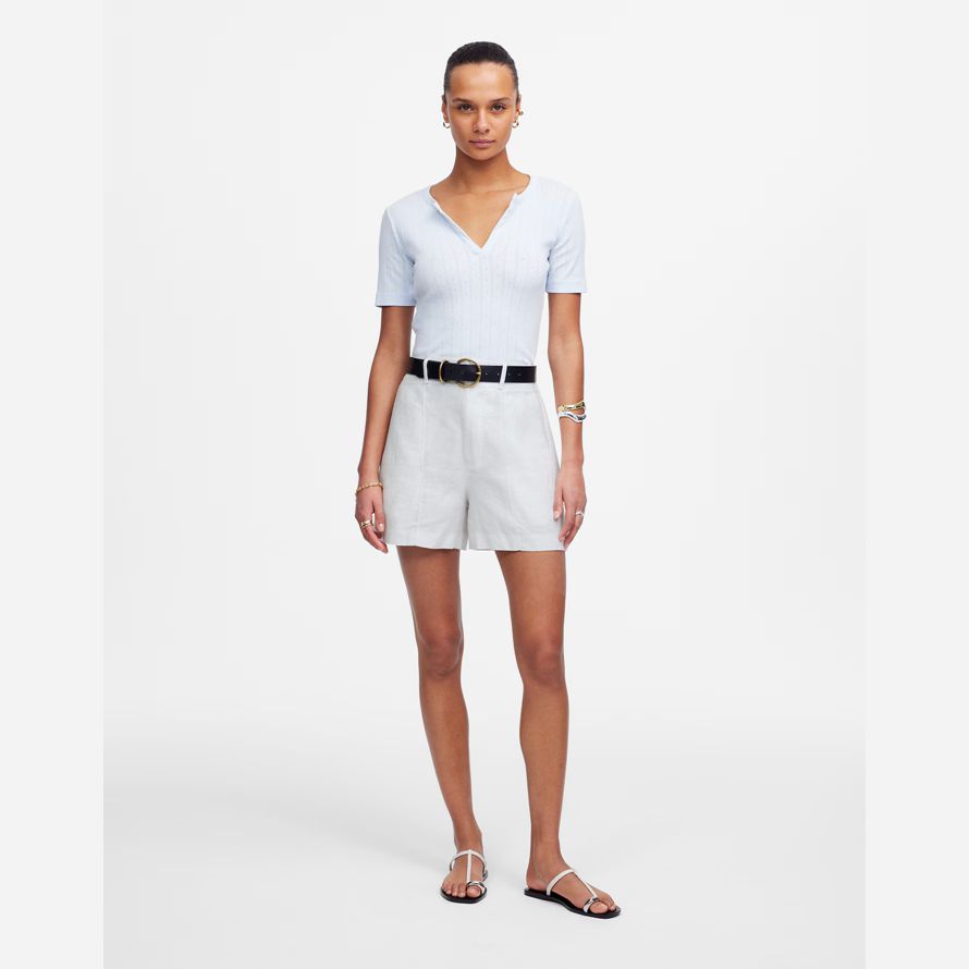 damen madewell pintucked shorts weiß