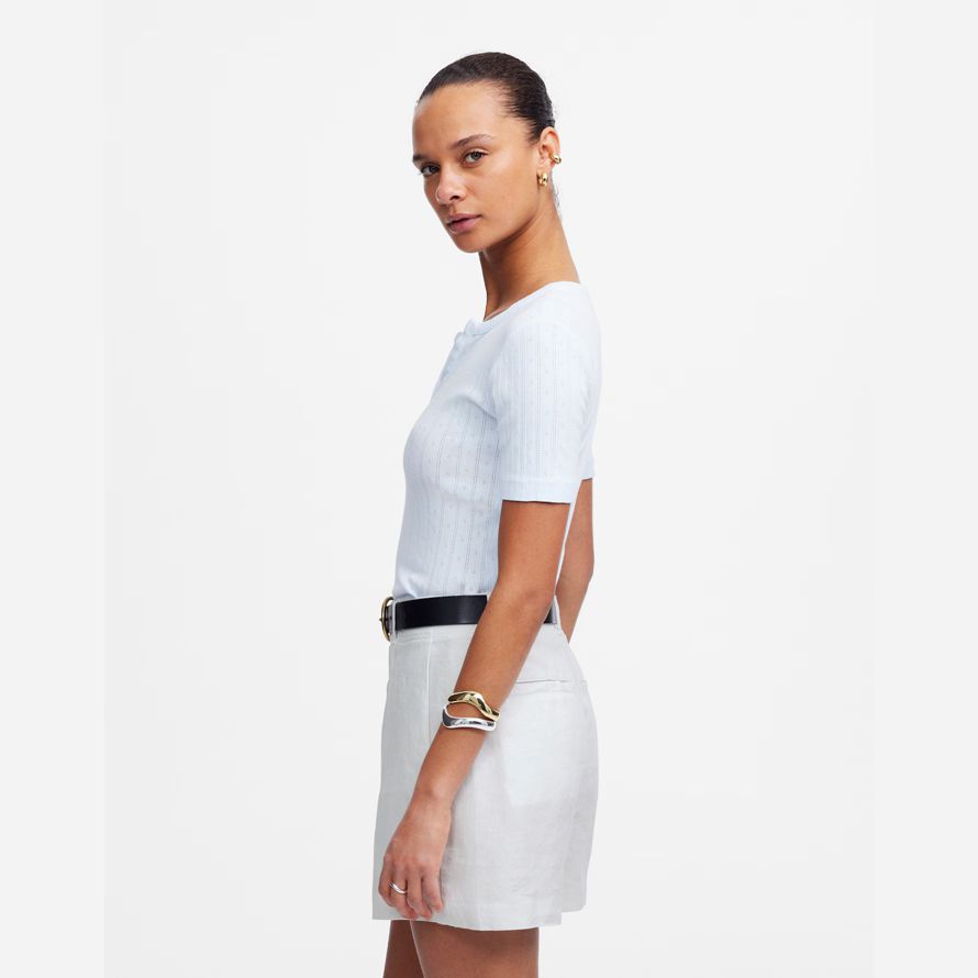 damen madewell pintucked shorts weiß