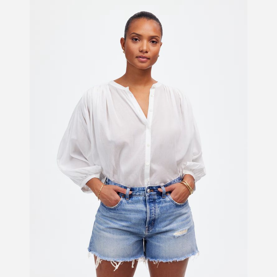 madewell dem curvy brynn womens shorts blue