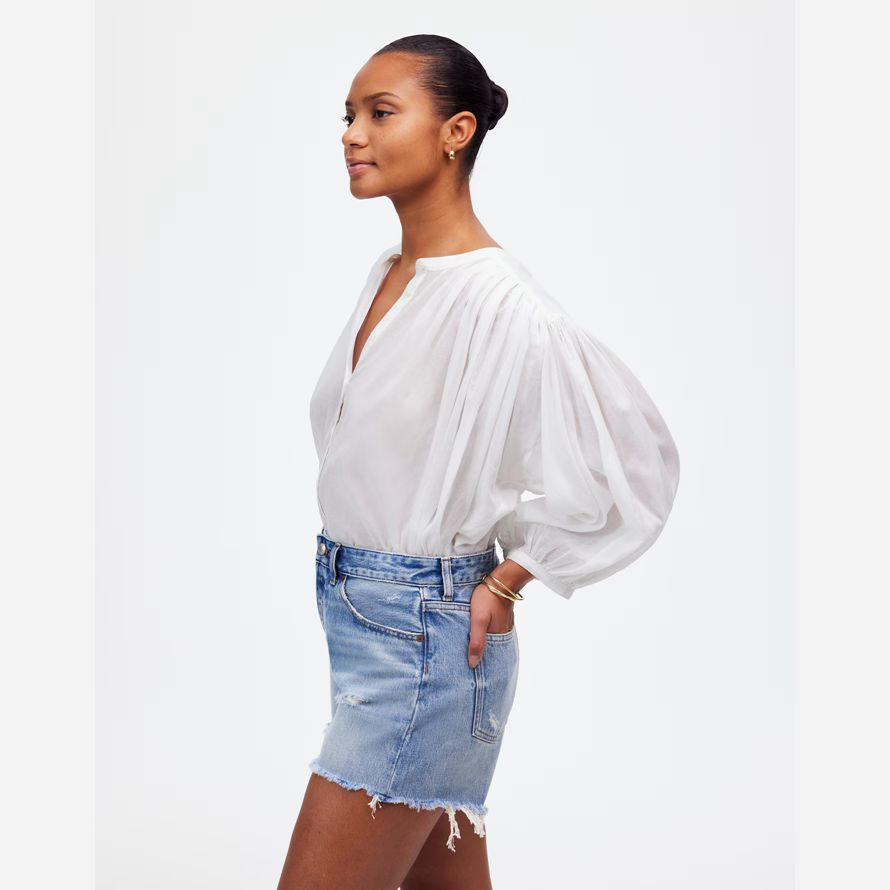 madewell dem curvy brynn womens shorts blue