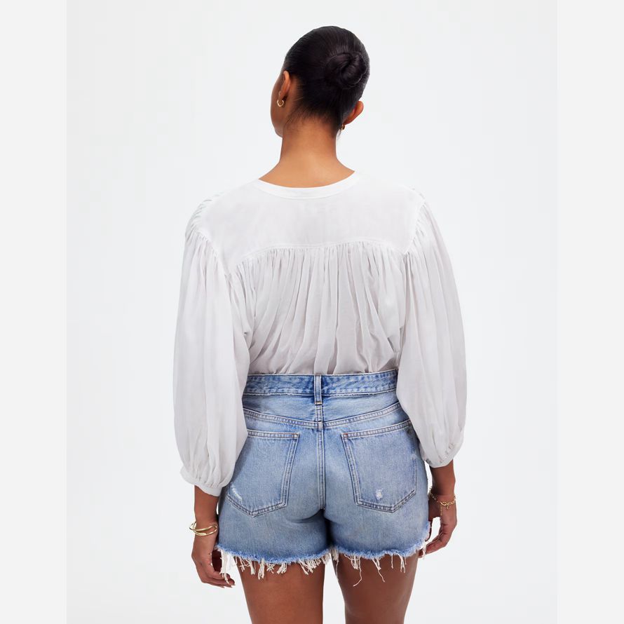 madewell dem curvy brynn womens shorts blue