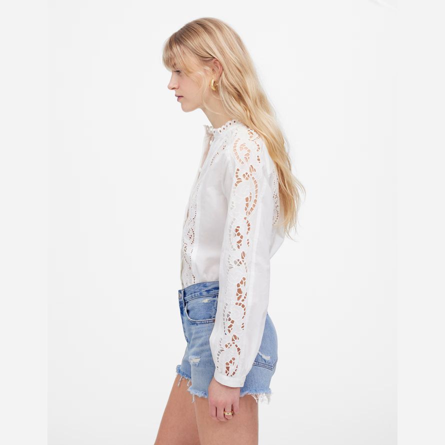 madewell die brynn womens shorts-light blue