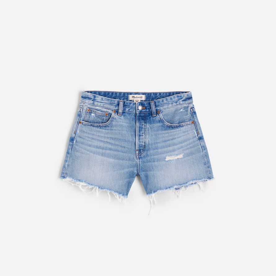 madewell die brynn womens shorts-light blue