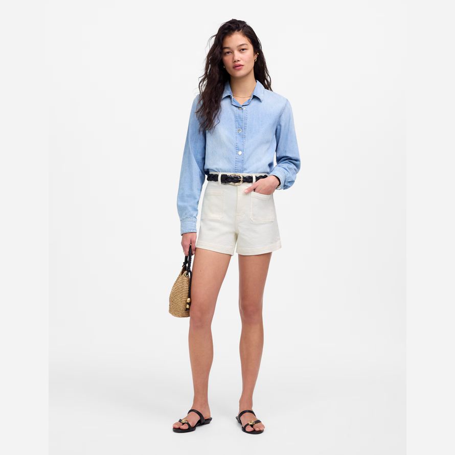 weiße madewell denim emmett womens shorts