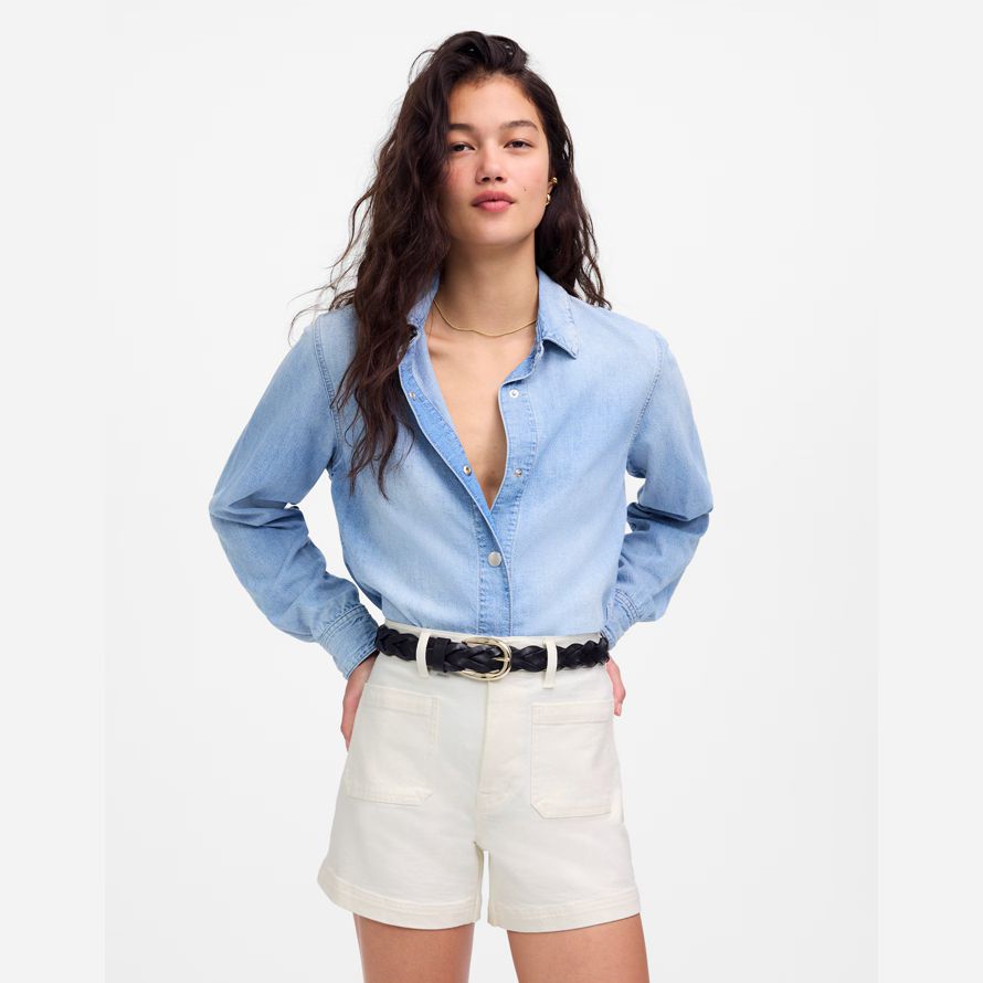 weiße madewell denim emmett womens shorts
