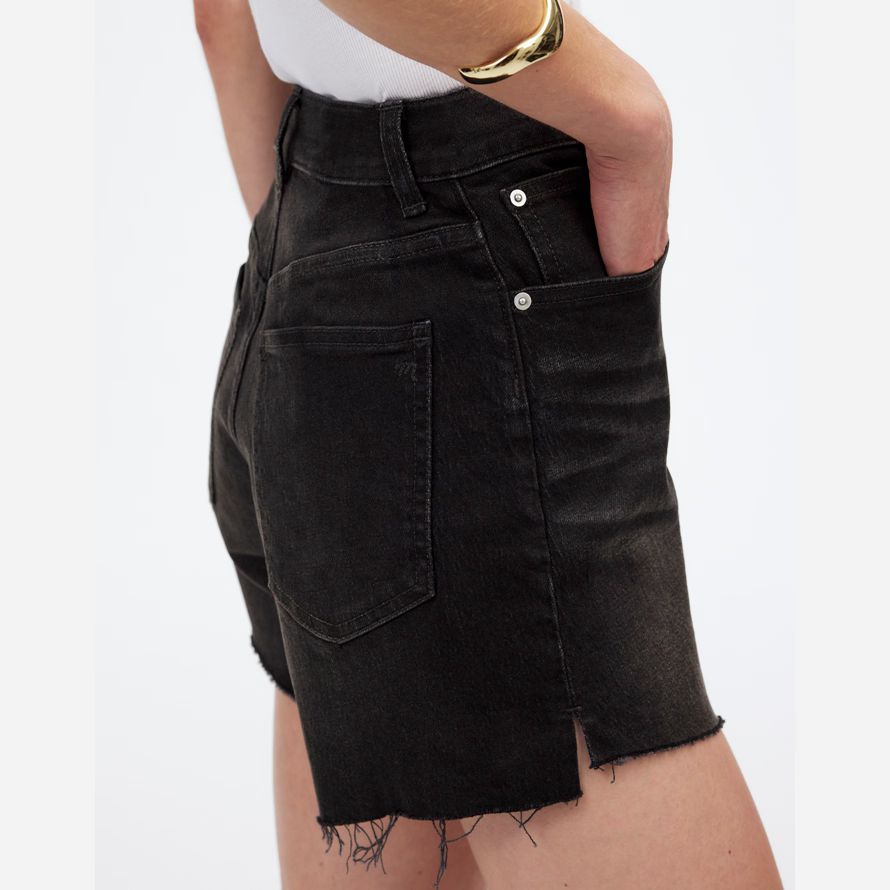 schwarz madewell das perfekte vintage-mid-länge denim damen shorts