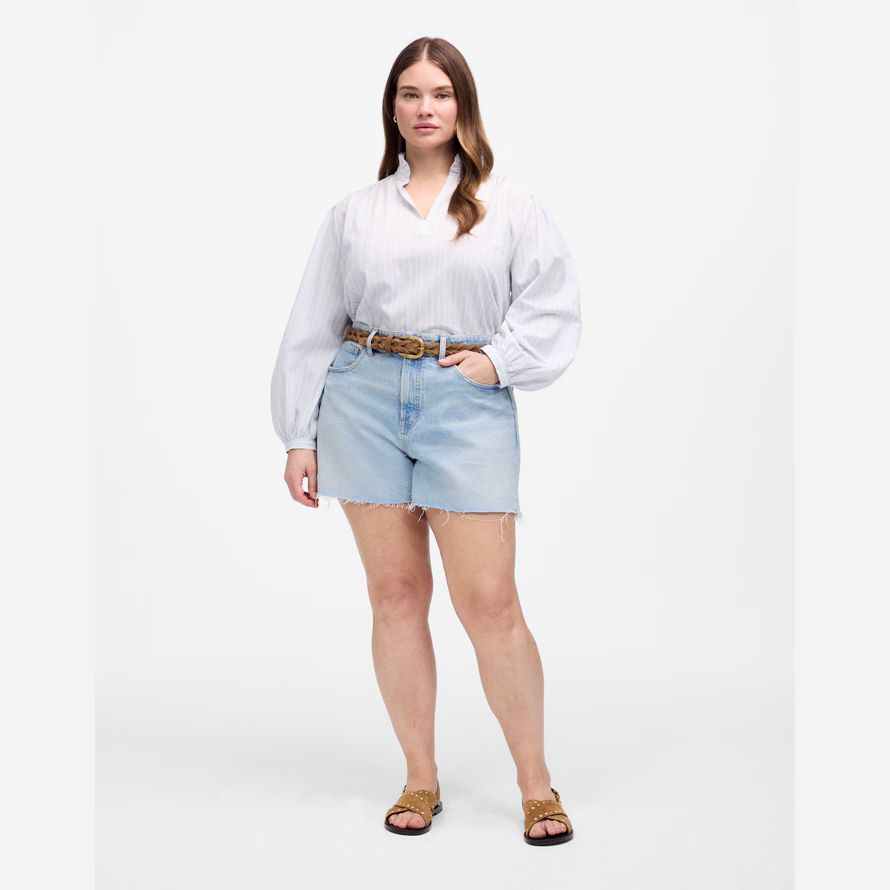 light blue madewell plus perfekte vintage womens shorts