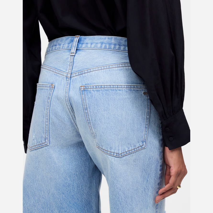 damen madewell essex lange baggy shorts-light blue