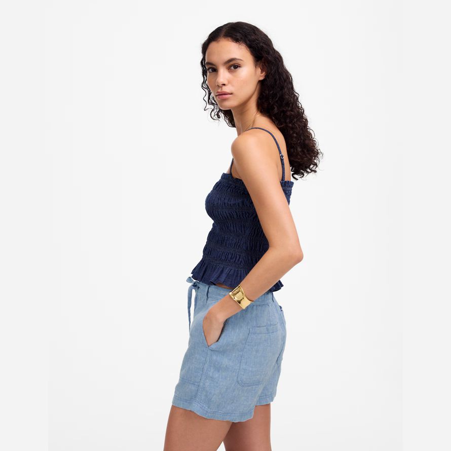 damen madewell pull-on drawstring-shorts-blue