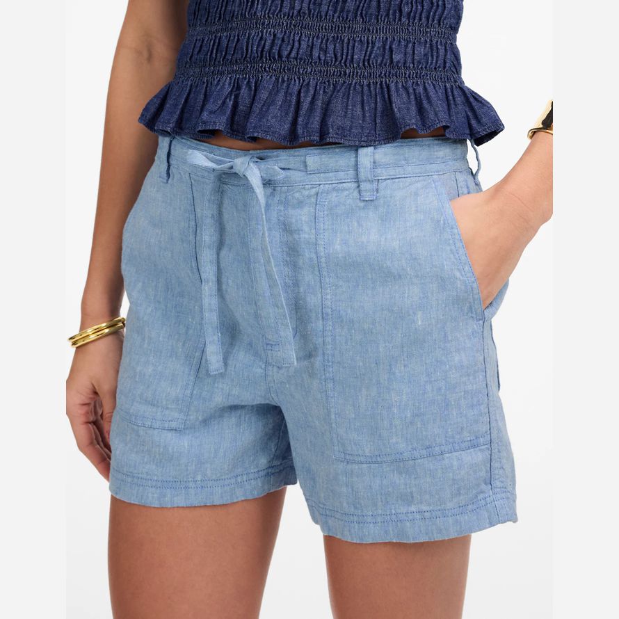 damen madewell pull-on drawstring-shorts-blue
