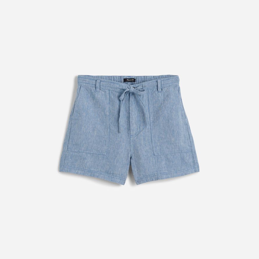 damen madewell pull-on drawstring-shorts-blue