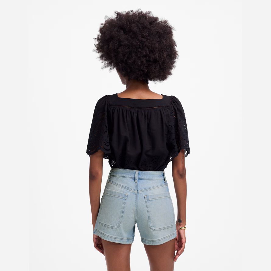 damen madewell denim emmett shorts-light blue