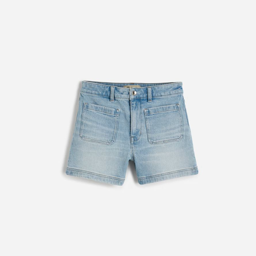 damen madewell denim emmett shorts-light blue