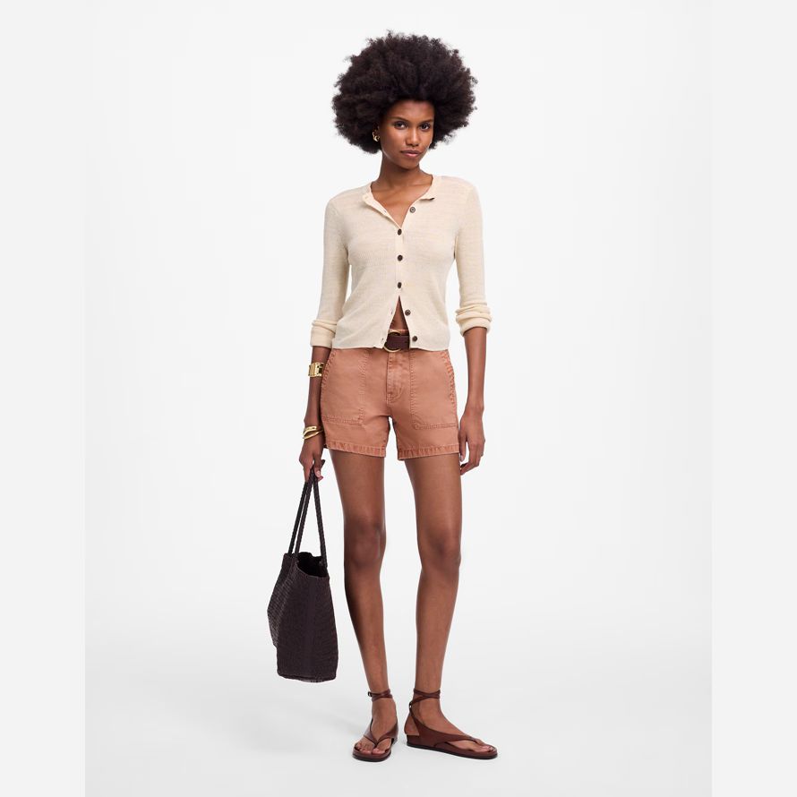 light coral madewell des brynn utility womens shorts