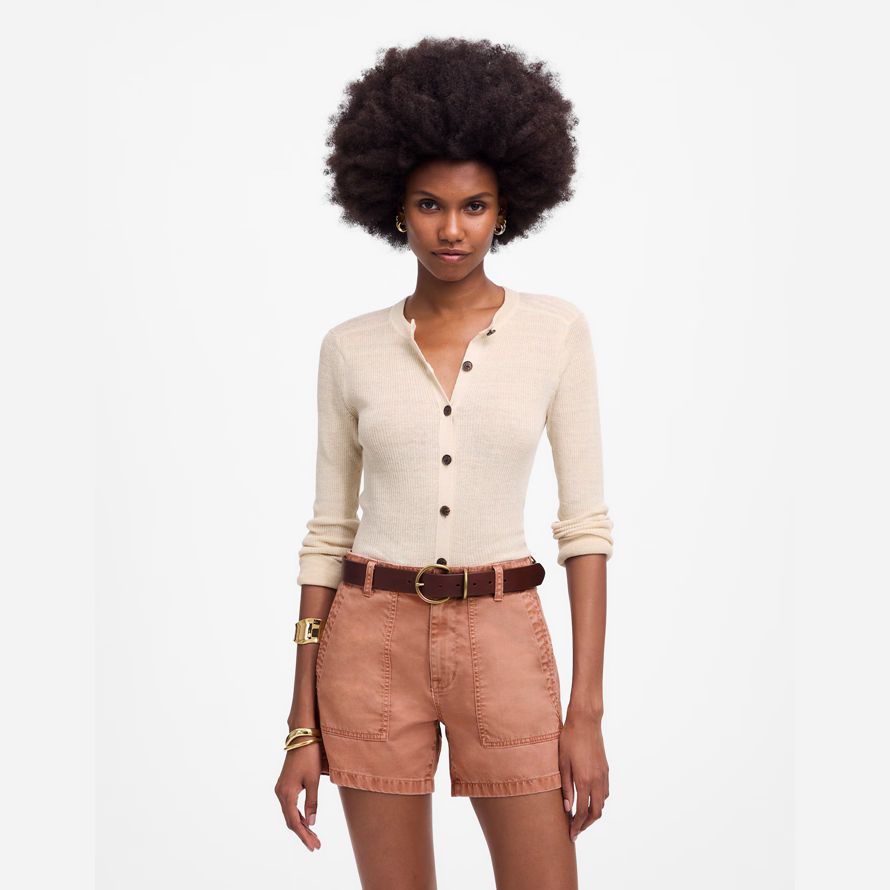 light coral madewell des brynn utility womens shorts