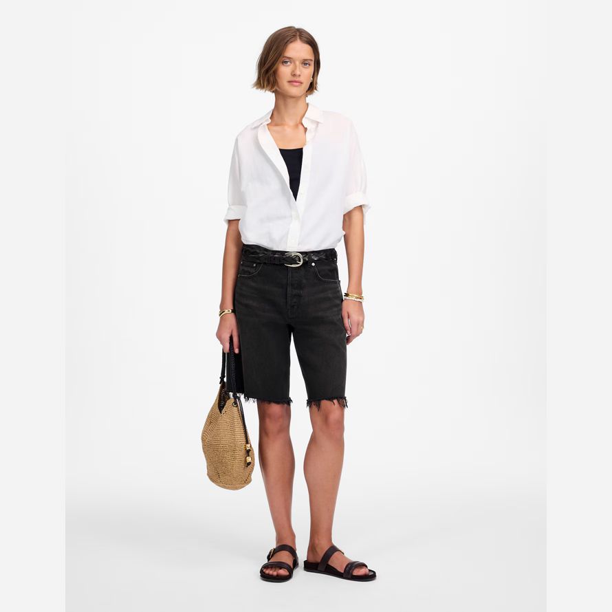 damen madewell essex lange baggy shorts black