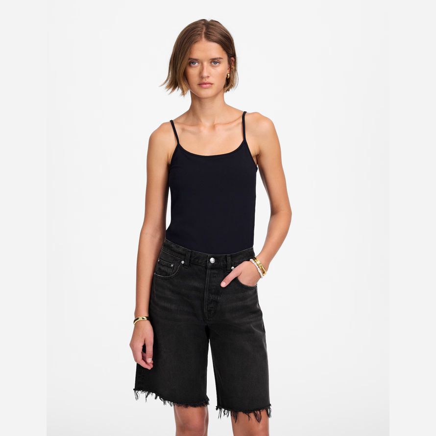 damen madewell essex lange baggy shorts black