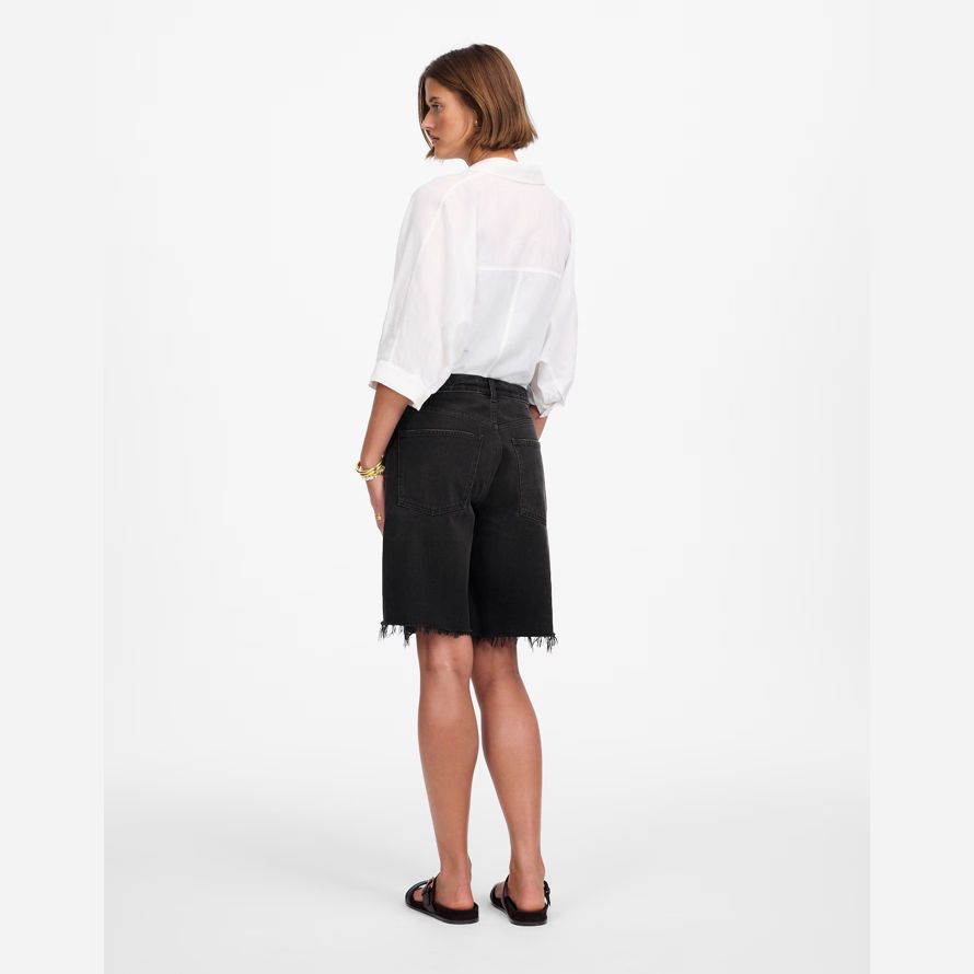 damen madewell essex lange baggy shorts black