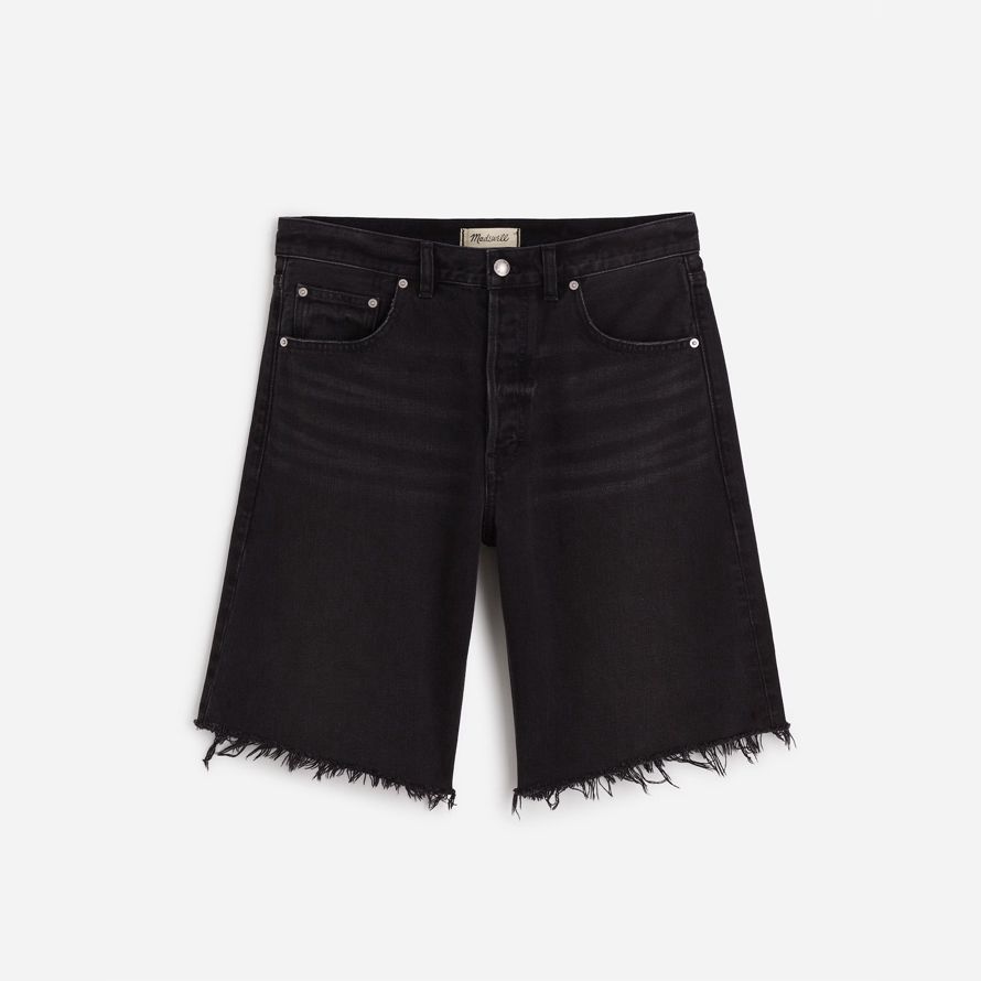 damen madewell essex lange baggy shorts black
