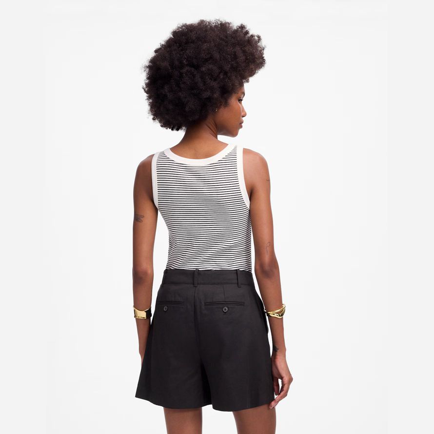 damen madewell die drapey twill plissee-shorts-black
