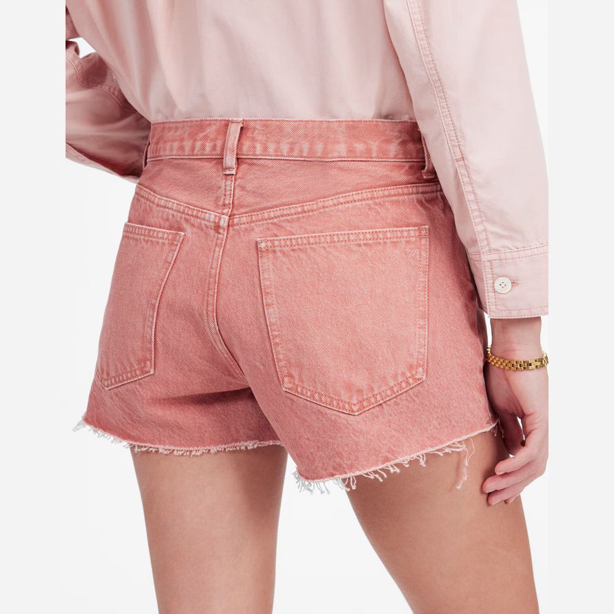 pink womens madewell des brynn dye-shorts