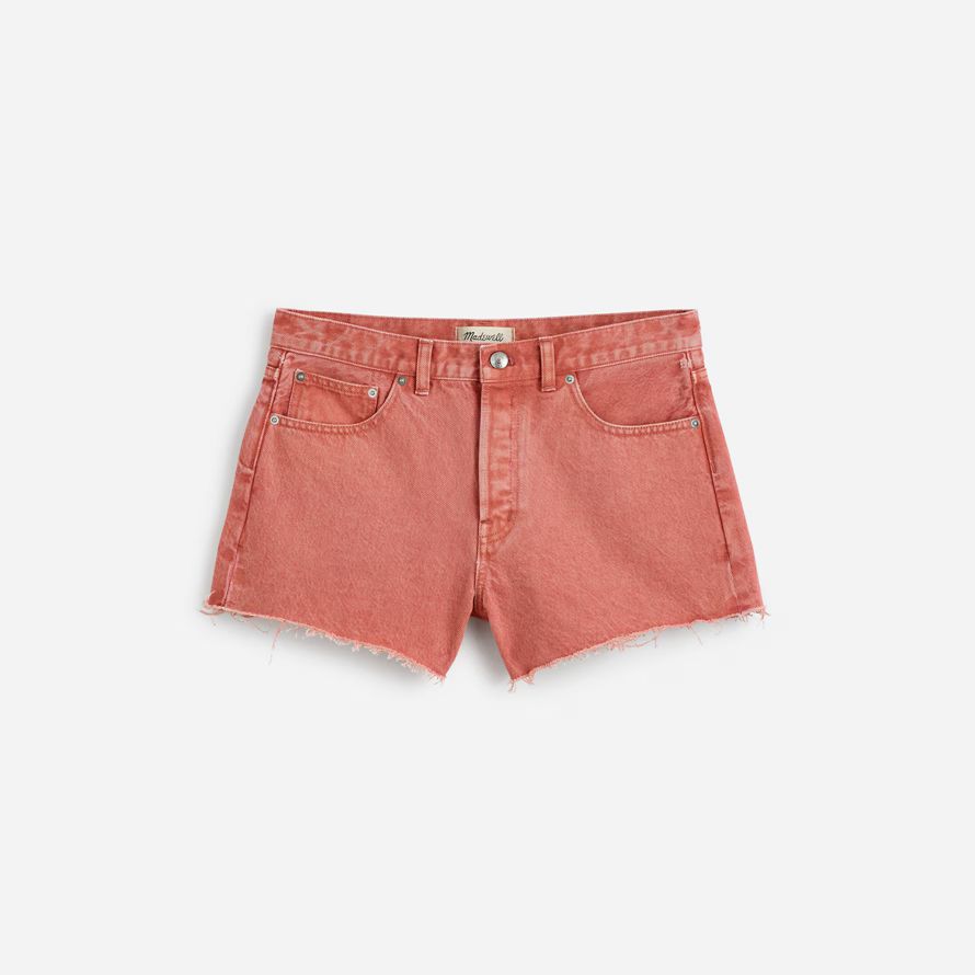 pink womens madewell des brynn dye-shorts