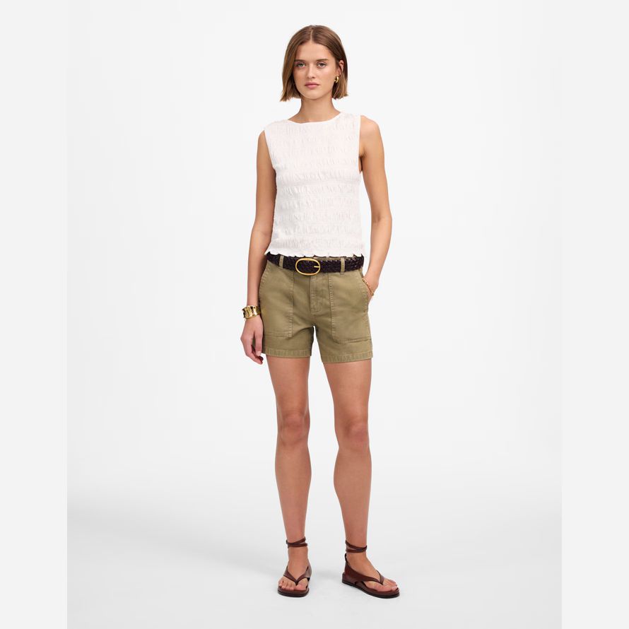 madewell die brynn utility womens shorts-olive