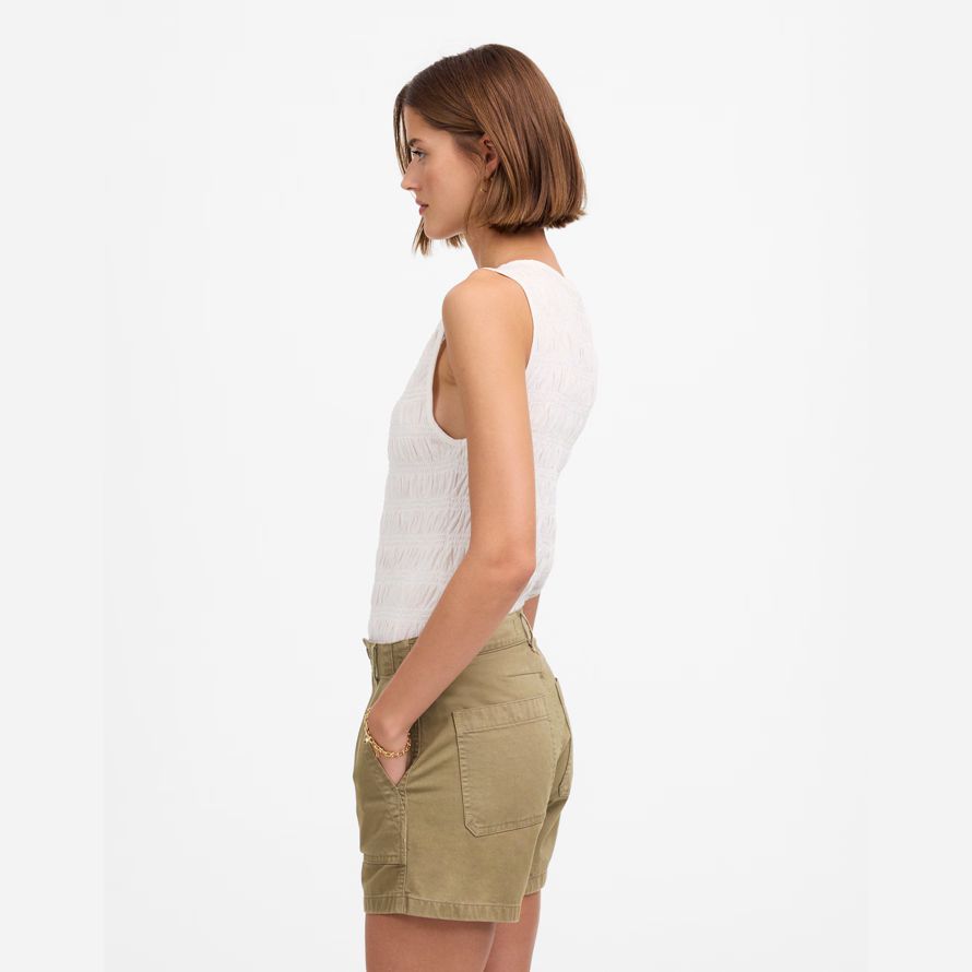 madewell die brynn utility womens shorts-olive