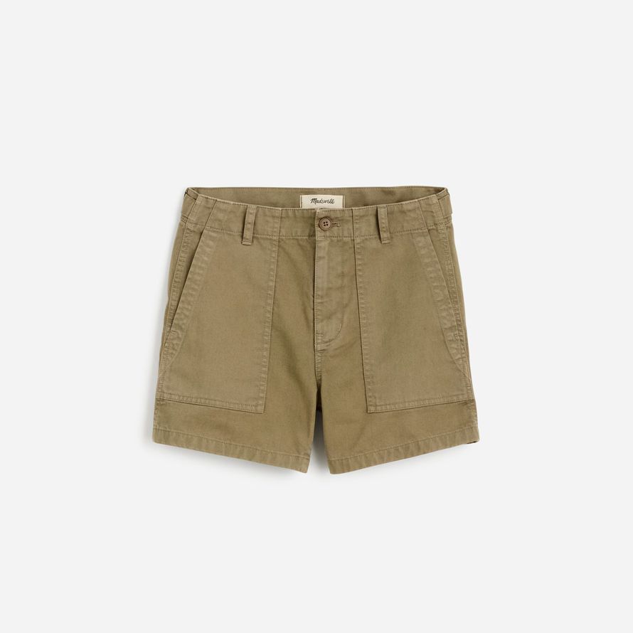 madewell die brynn utility womens shorts-olive