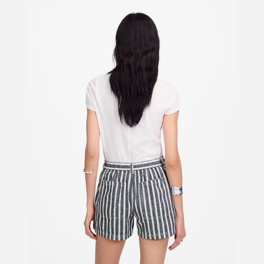 navy white madewell pull-on drawstring womens shorts