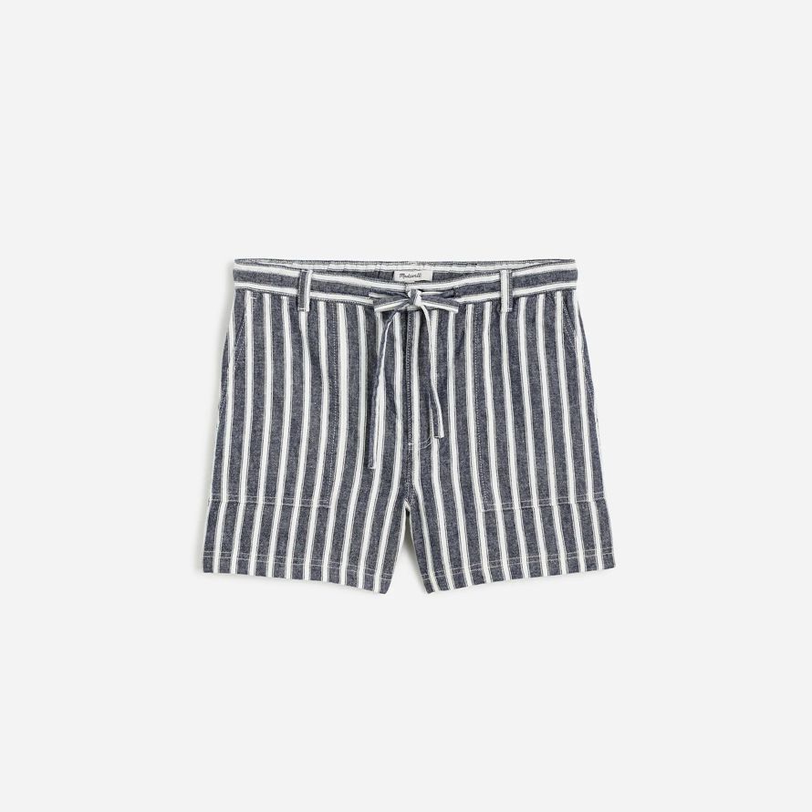 navy white madewell pull-on drawstring womens shorts