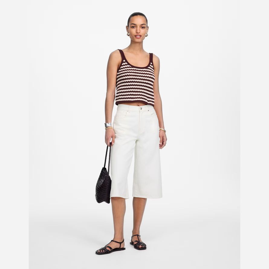 damen madewell denim culottes shorts weiß