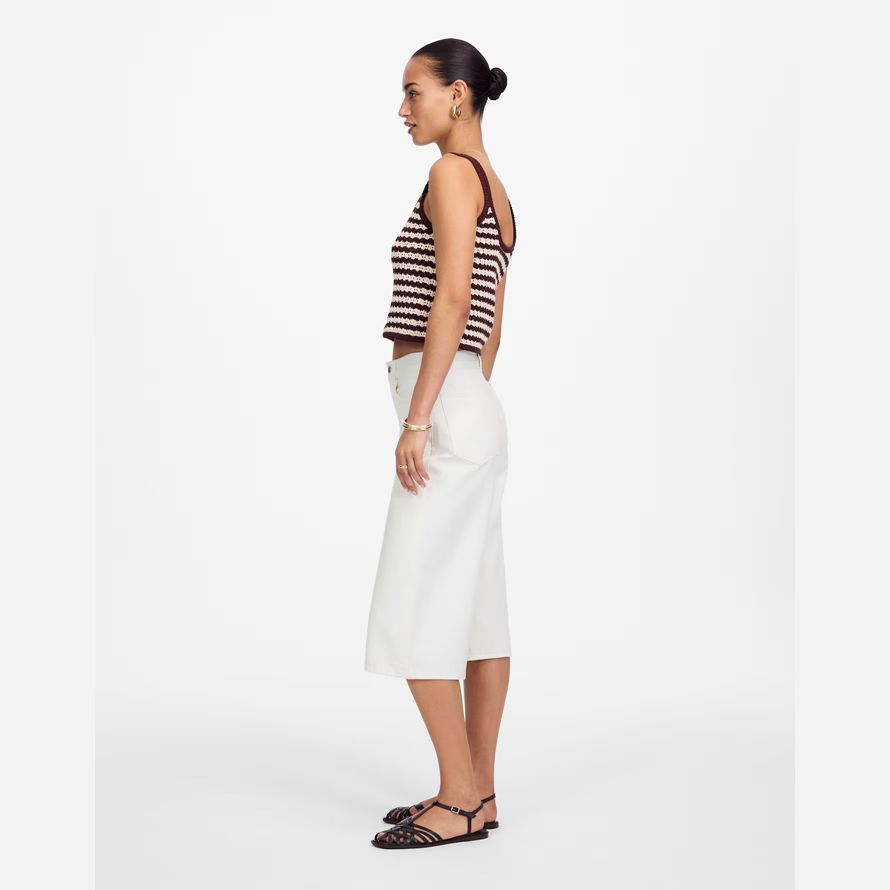 damen madewell denim culottes shorts weiß